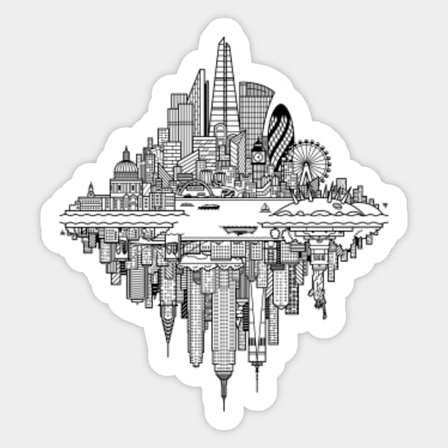 London New York Reversible Skylines Sticker by tomnapper